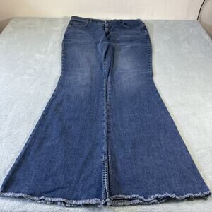 Y2K 2000s Beyond Baggy Dojo Flare Jeans Womens 16 35x33 Hamilton Wide Raw Hems